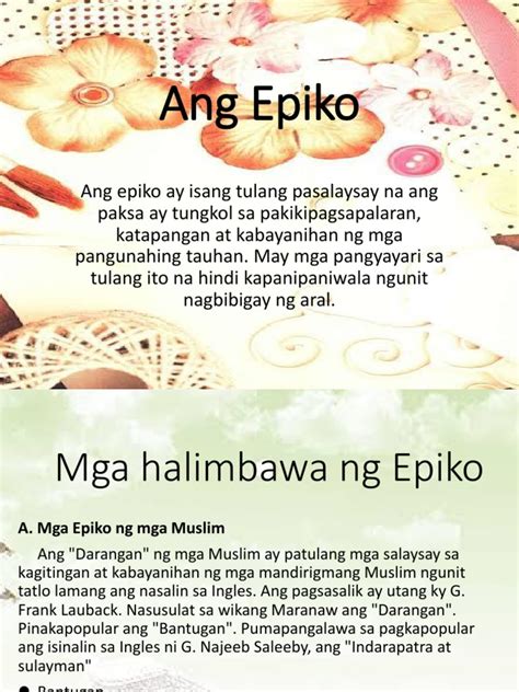 Mga Tulang Epiko Mga Halimbawa