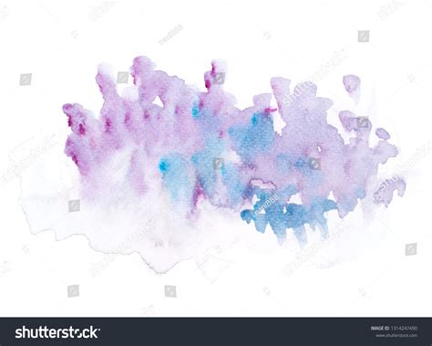 Purple Watercolor Painting Ideas Colorful Shades Stock Illustration ...