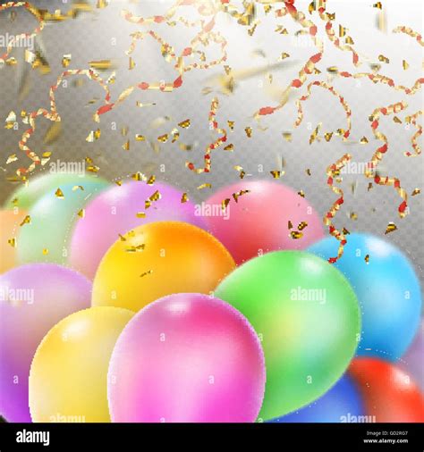 Colorful Balloons with confetti. EPS 10 Stock Vector Image & Art - Alamy