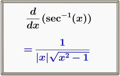 Derivative of arcsec (Inverse Secant) With Proof and Graphs - Neurochispas