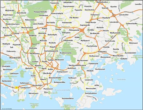 Map of Helsinki, Finland - GIS Geography