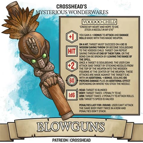 Homebrew Magic Weapon Rare Voodoo Child Blowgun Magic Items for D&D 5E ...