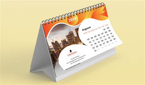 Desk Calendar Design template 2020 | Stationery Templates ~ Creative Market