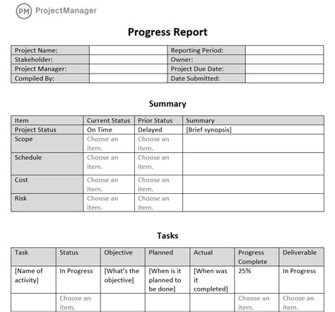 Free Progress Report Template for Projects (Word Download)