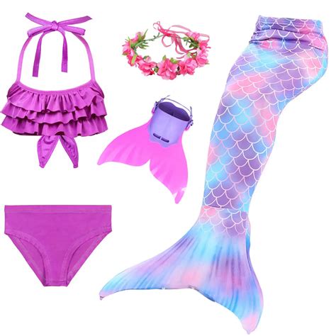 NEW 2019 Kids Swimmable Mermaid Tail for Girls Swimming Bating Suit ...