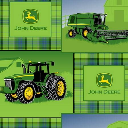 Fleece John Deere Plaid Patch Fabric - Walmart.com