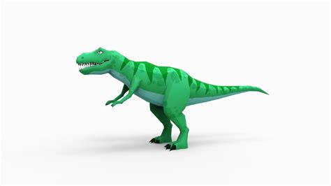 3D asset T-Rex Green - low-poly | CGTrader