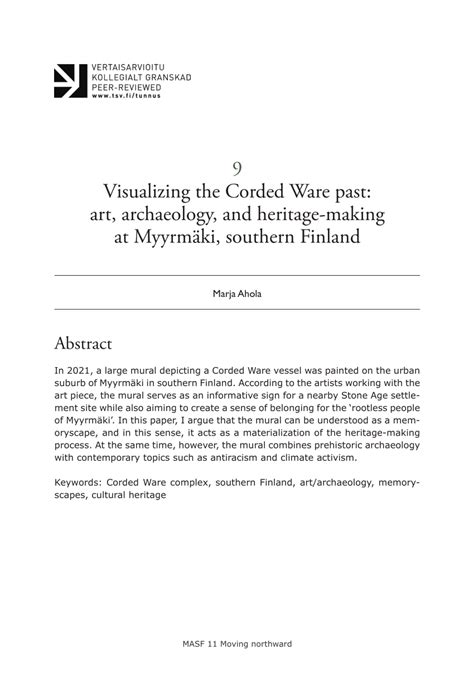 (PDF) Visualizing the Corded Ware past: art, archaeology, and heritage ...