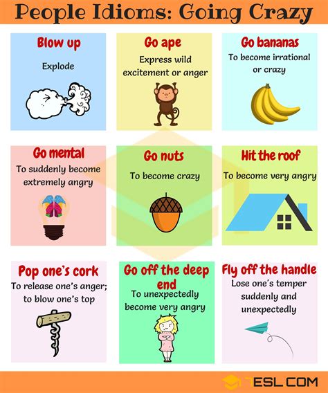 Crazy Idioms • 7ESL | Idioms and phrases, Idioms, English idioms