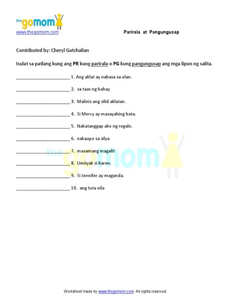 Pangungusap at Parirala 3 Worksheets PDF | PDF