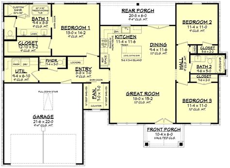 Ranch Style House Plans With Open Floor Plan 3 Bedroom | Psoriasisguru.com