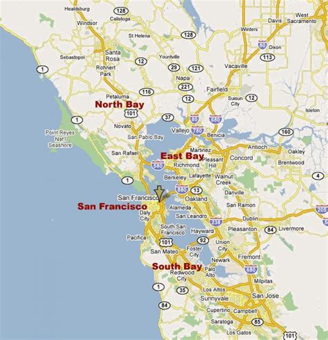 North bay area map - Northern california bay area map (California - USA)