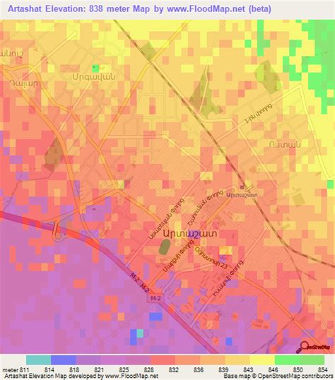 Elevation of Artashat,Armenia Elevation Map, Topography, Contour