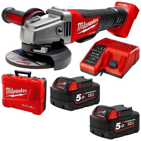 Milwaukee M18CAG125XPD-502C M18 FUEL 18V Angle Grinder Kit - 5" (125mm ...