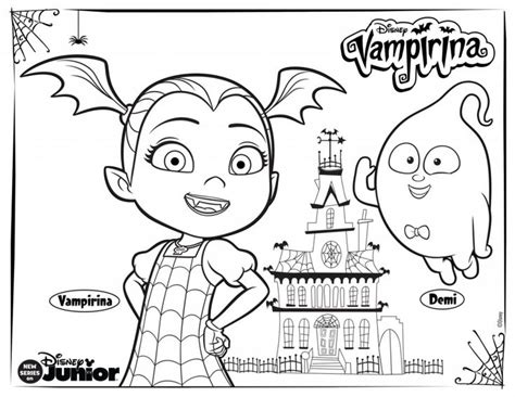 Vampirina and Demi Coloring Page | Disney coloring pages, Halloween ...