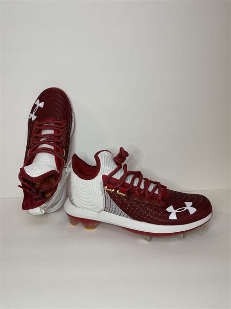 Under Armour Harper 4 Low St Baseball Cleats White/Red Men 3022059-102 ...