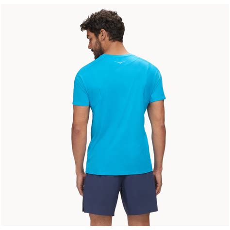 HOKA Men Glide Short Sleeve - Diva Blue – Running Lab Singapore