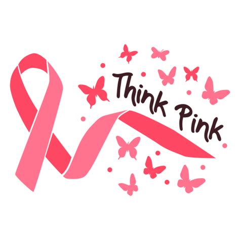 Breast cancer think pink ribbon breast cancer - Transparent PNG & SVG ...