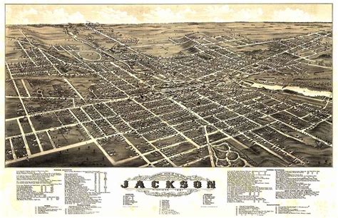 1881 Panoramic Map of Jackson Michigan - Etsy | Panoramic map, Vintage ...