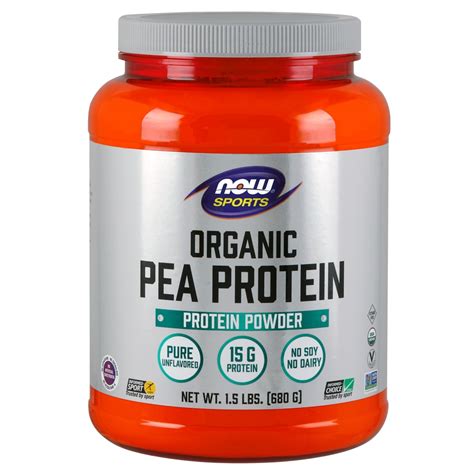 NOW Foods Sports Organic Pea Protein Powder Pure Unflavored -- 1.5 lbs ...