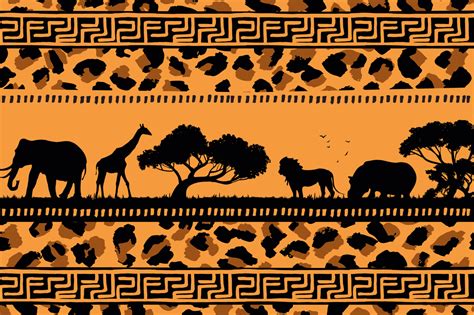 Leopard print with African Animals textured vinyl placemats - TenStickers