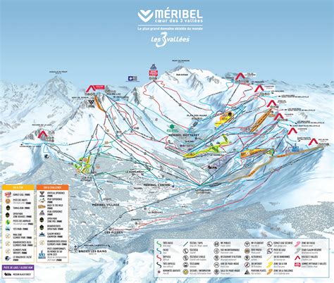 Meribel piste map and Three Valleys piste maps