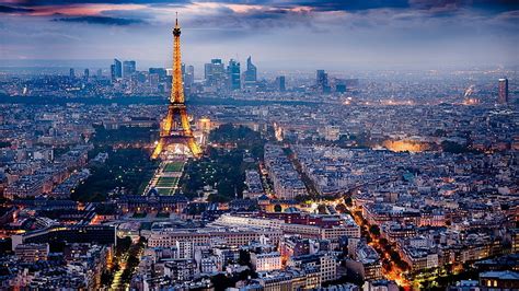 HD wallpaper: gray buildings under red sky at sunset, Paris, city ...