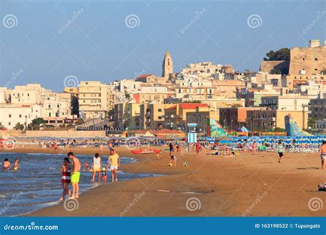 Vieste Beach, Italy editorial photography. Image of italian - 163198522