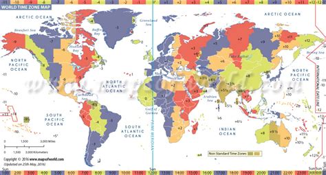 World time zone map.