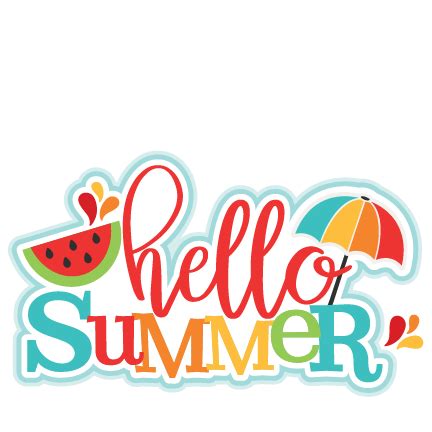 Hello Summer Title SVG scrapbook cut file cute clipart files for ...