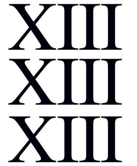 Roman Numeral 13 (Thirteen) Tattoo (3 tattoos) | Roman numerals, Roman ...