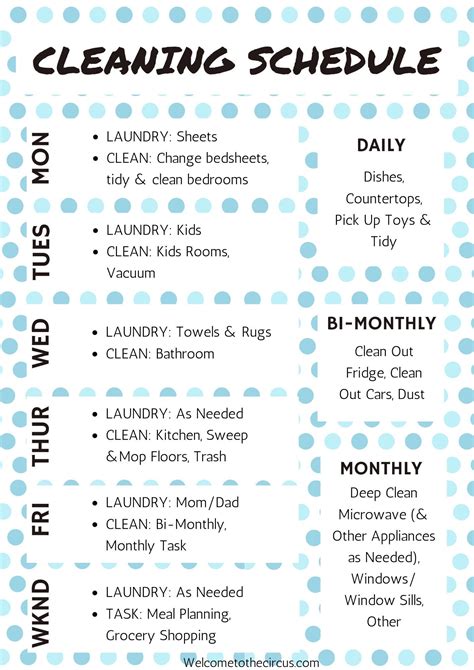 Weekly Cleaning Schedule + FREE Printable | Weekly cleaning, Weekly ...