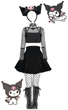 Gothic Outfits, Goth Halloween Costume, Looks Halloween, Hello Kitty ...