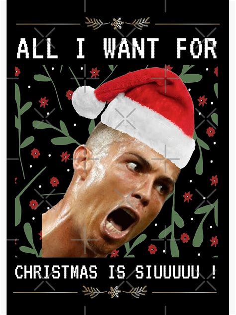 "cristiano ronaldo siuuu funny meme christmas" Photographic Print for ...