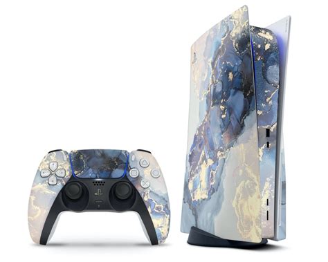 Ethereal Blue Gold Marble PS5 Skin Console & Controller - Etsy