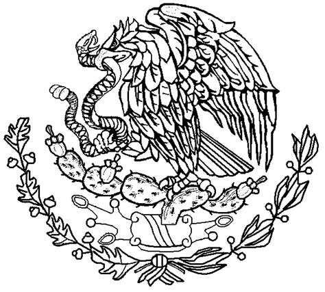 Escudo nacional mexicano para imprimir y colorear | Escudo de mexico ...