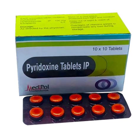 Pyridoxine Hydrochloride 100 Mg Tablets - Medipol Pharmaceutical India ...