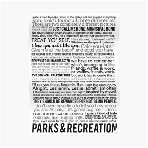 "Parks and Recreation Quotes" Poster for Sale by etaka | Redbubble