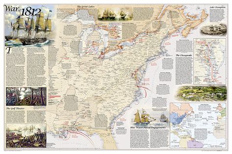 Battles of the Revolutionary War & War of 1812 Wall Map by National ...