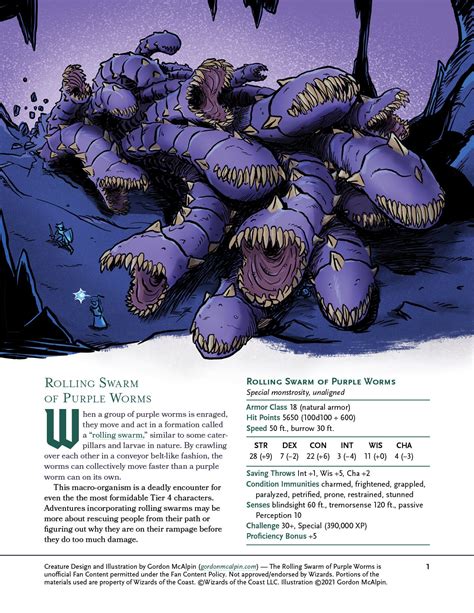 Rolling Swarm of Purple Worms : r/DnD