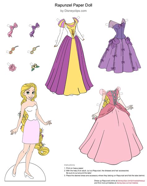 Coloring Pages Rapunzel Disney Princess Paper Dolls - Disney Movie ...