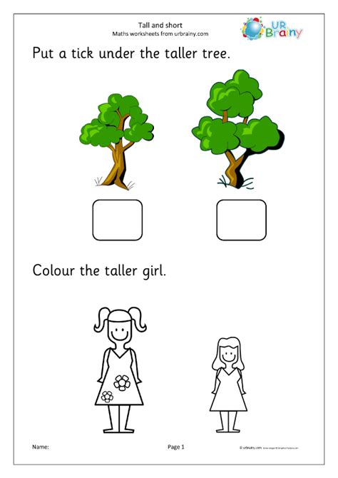 Tall Taller Tallest Worksheet