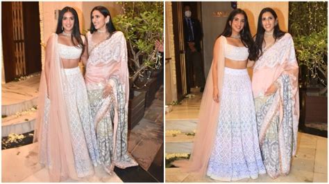 Akash Ambani's wife Shloka Ambani in embroidered saree, Radhika ...