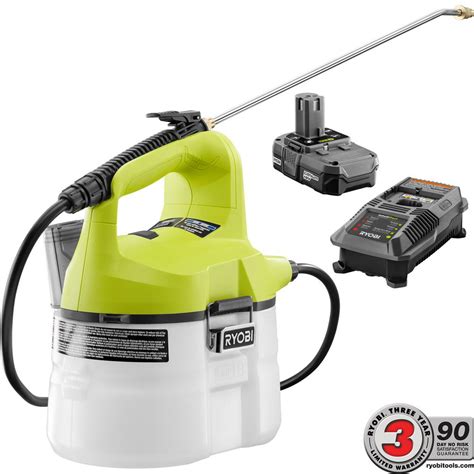 RYOBI Cordless Chemical Sprayer 1 Gal + ONE+ 18-V Li-Ion 1.3 Ah Battery ...