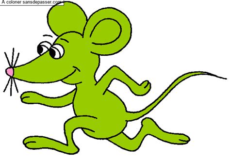 Coloriage Une souris verte - Sans Dépasser