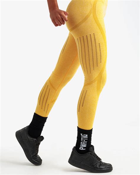 Sculpt Seamless Leggings Yellow - PM Sportswear