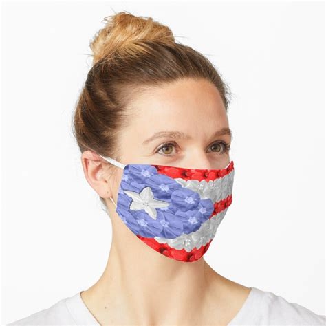 Puerto Rican Flag Flowers of Puerto Rico Mask by byDarling | Mask ...