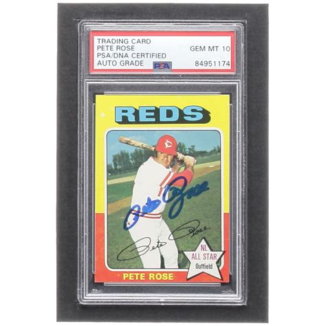 Pete Rose Signed 1975 Topps #320 (PSA | Autograph Graded PSA 10 ...