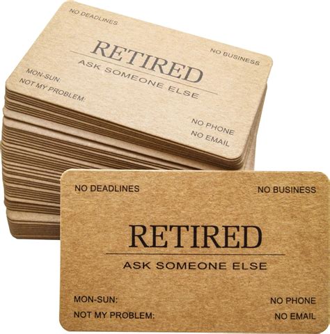 Retirement Business Cards: Adding a Touch of Humor to Your Exit ...