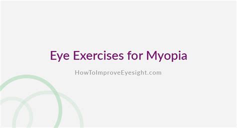 Eye Exercises for Myopia